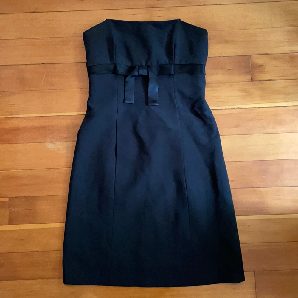 Black strapless Laundry tux style dress